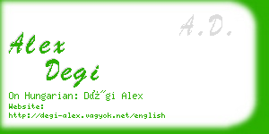alex degi business card